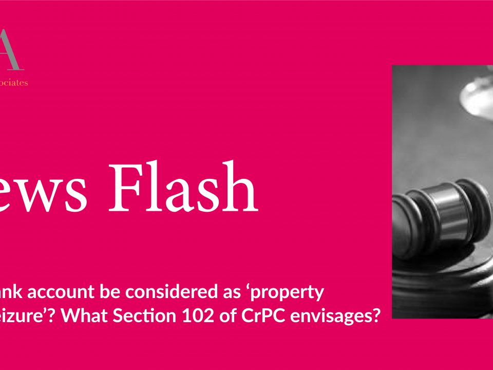 Can a Bank Account be Considered as 'Property Under Seizure'? What Section 102 of CrPC Envisages?