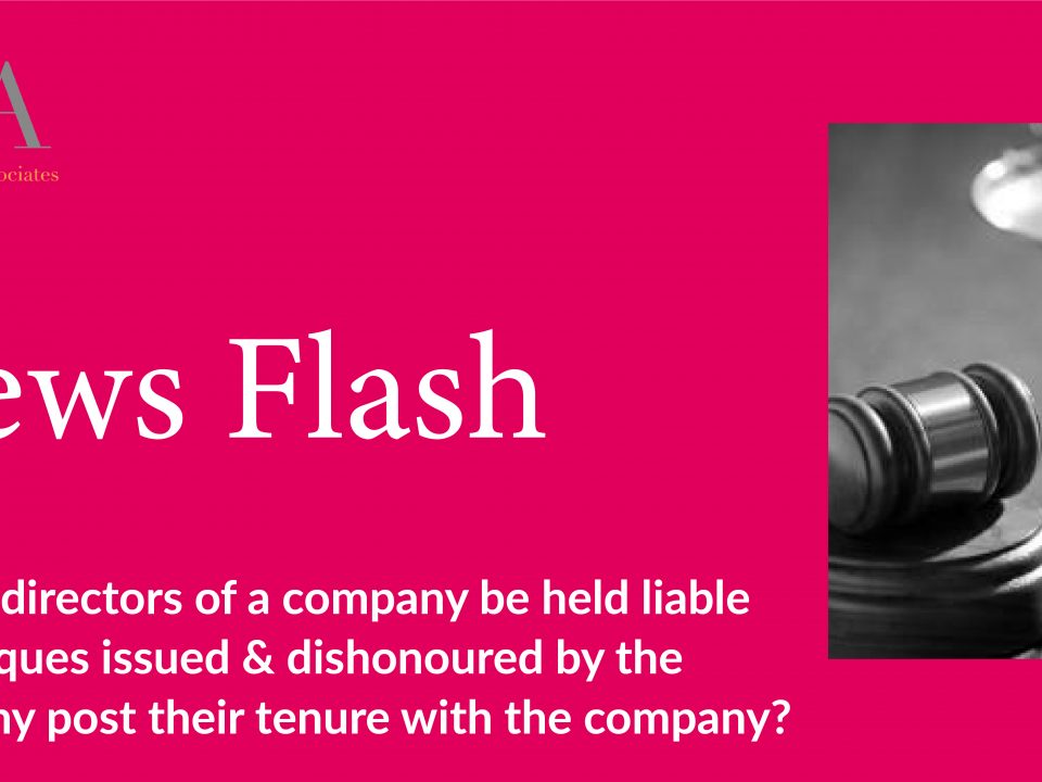Can Ex Directors of a Company Be Held Liable For Cheques Issued and Dishonoured By the Company Post Their Tenure with the Company